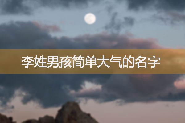 李姓男孩簡(jiǎn)單大氣的名字